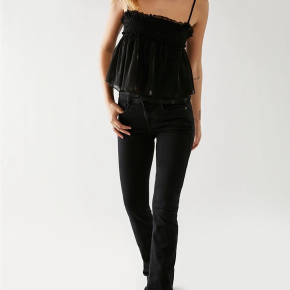 Free People Black Smocked Camisole - Picture 3 of 7